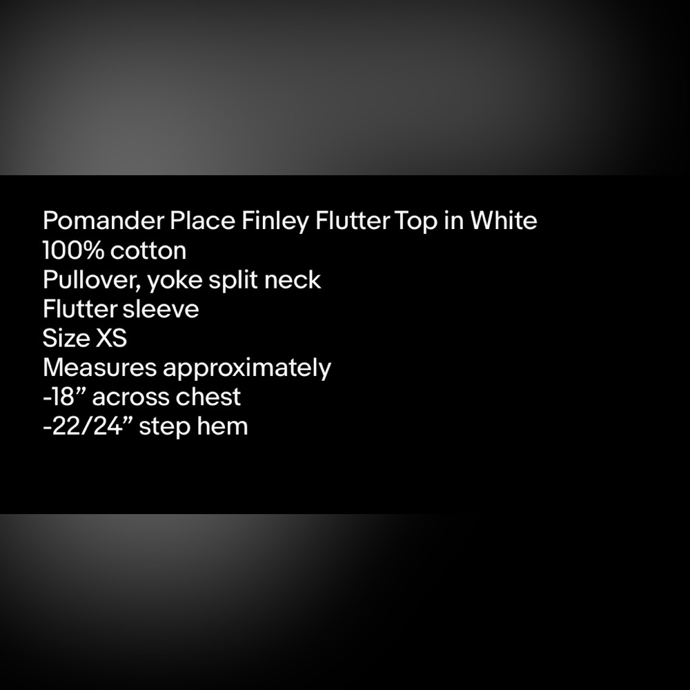 Pomander Place Finley Flutter Sleeve White Blouse - XS - Picture 9 of 9